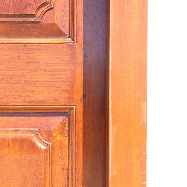 Large Anglo Indian Paneled Teak Double Door with Frame