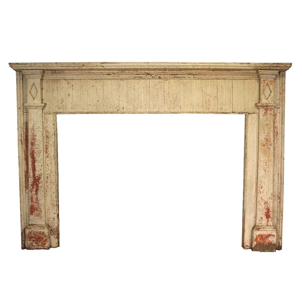Small American White Painted Pine Fireplace Surround