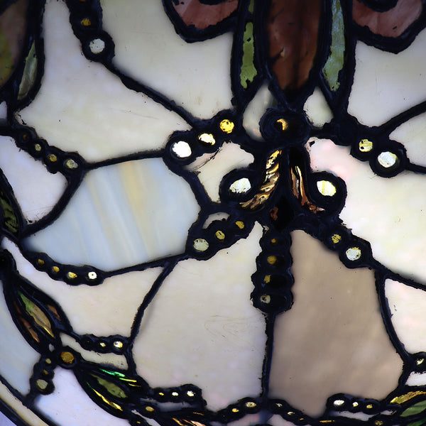 Fine American Victorian Leaded and Stained Glass Round Window