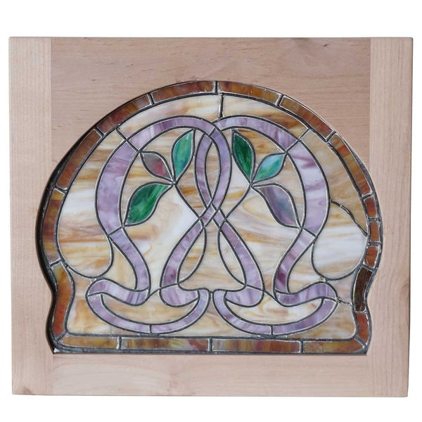 Small American Art Nouveau Stained and Leaded Glass Window