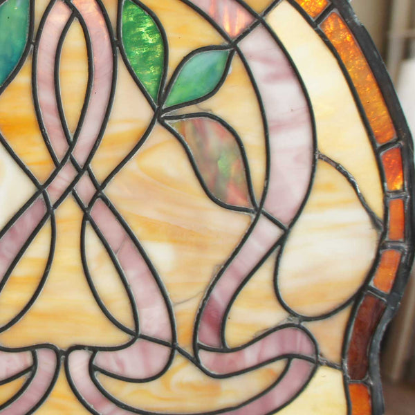 Small American Art Nouveau Stained and Leaded Glass Window