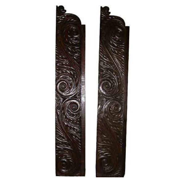 Pair of Indian Rosewood Architectural Panels