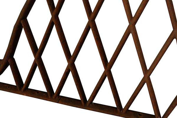 Pair of Swedish Cast Iron Trellis Arched Horse Stall Dividers