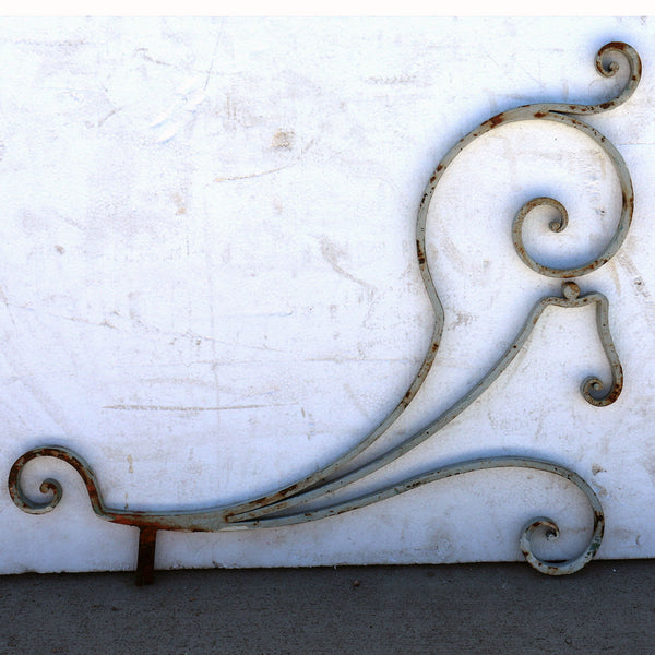 Pair of French Painted Wrought Iron Architectural Scrolled Brackets