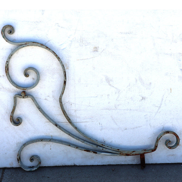 Pair of French Painted Wrought Iron Architectural Scrolled Brackets