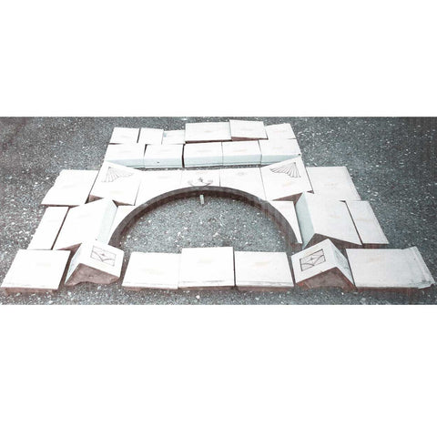 Swedish Pottery Tile Arched Fireplace Surround