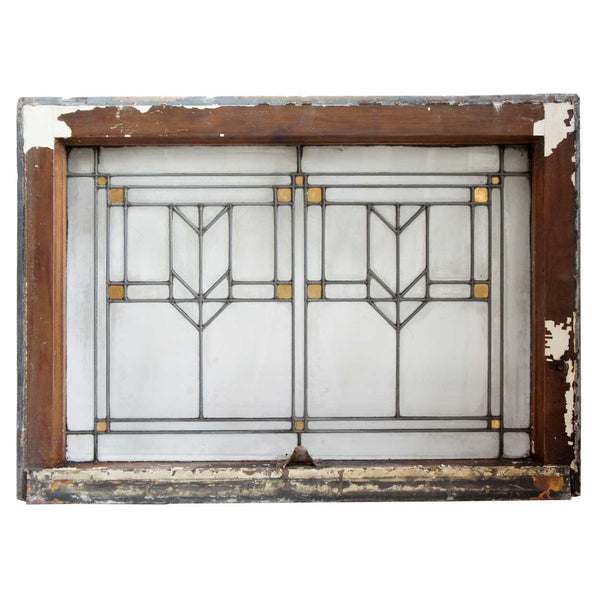 Set of 24 American Prairie School Stained and Leaded Glass Windows