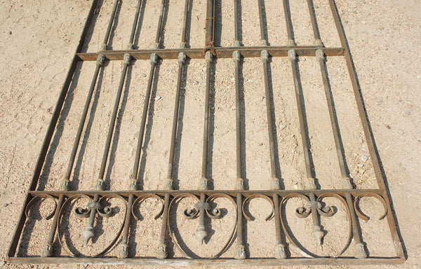 Large Spanish Wrought Iron and Zinc Architectural Window Grille