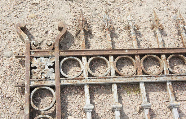 Set of Three Argentine Baroque Revival Forged Iron Fence Panels
