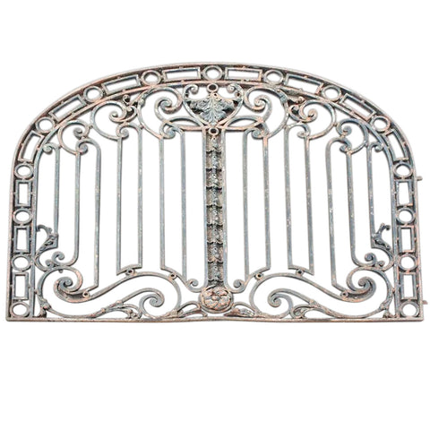 Very Large Argentine Beaux Arts Wrought Iron Arched Gate Panel