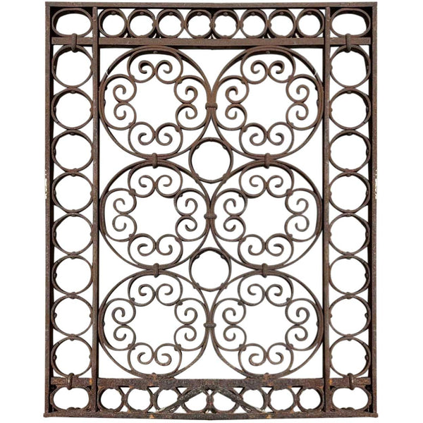 American Victorian Wrought Iron Elevator Cage Door Panel