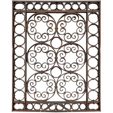 American Victorian Wrought Iron Elevator Cage Door Panel