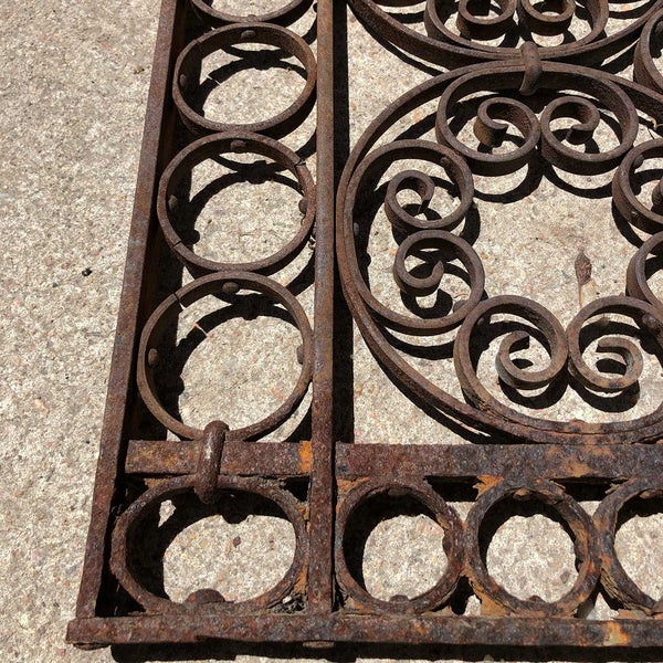 American Victorian Wrought Iron Elevator Cage Door Panel