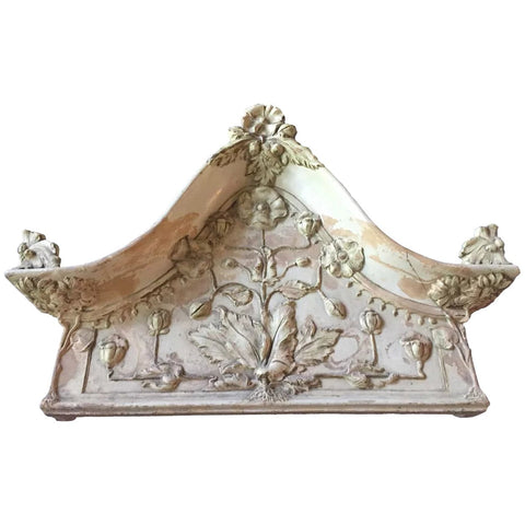 Continental H. Ehlers & Co. Art Nouveau Architectural Terracotta Pediment