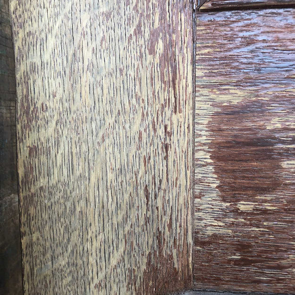 English Victorian Quarter Sawn Oak Carved Panel Single Door