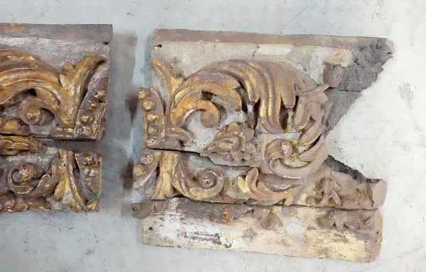 Two Indo-Portuguese Baroque Painted Teak Architectural Altar Panels