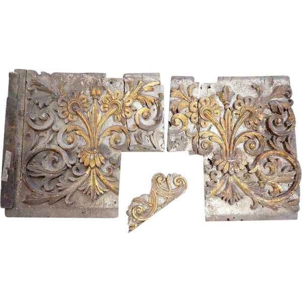 Two Indo-Portuguese Baroque Painted Teak Architectural Altar Panels