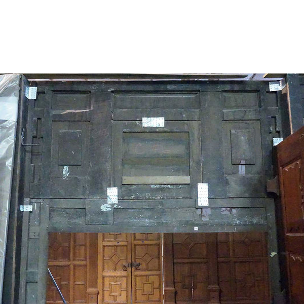Rare English Jacobean Broke Hall Oak Paneled Room and Fireplace Surround