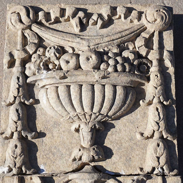 American Terracotta Architectural Fruit and Urn Two-Part Building Panel