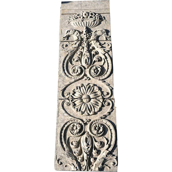 American Terracotta Architectural Fruit and Urn Three-Part Building Panel Fragment