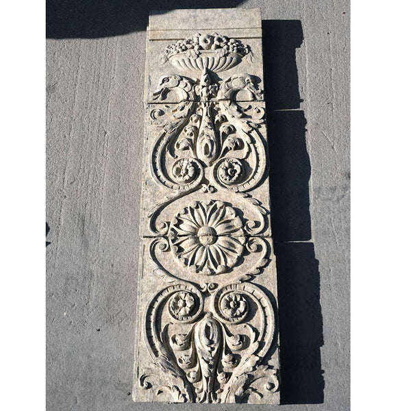 American Terracotta Architectural Fruit and Urn Three-Part Building Panel Fragment