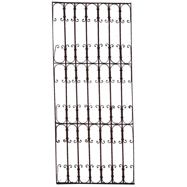 Large Spanish Wrought Iron Architectural Window Grille (Reja)