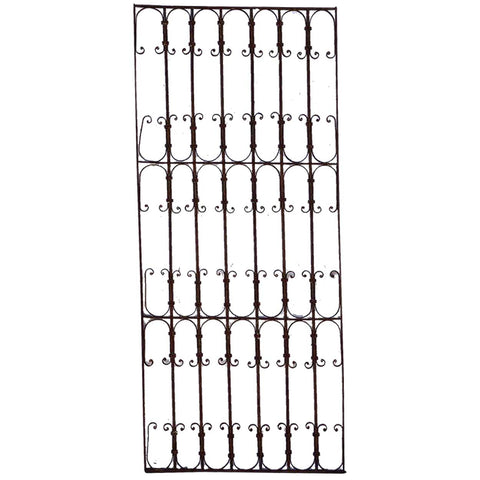 Large Spanish Wrought Iron Architectural Window Grille (Reja)