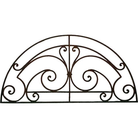 French Colonial Wrought Iron Arched Transom