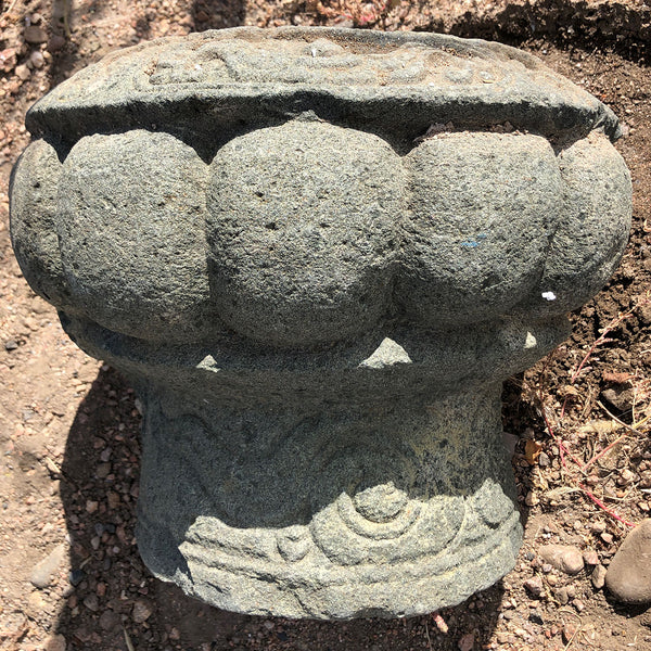 Chinese Qing Green Stone Round Architectural Pillar Base