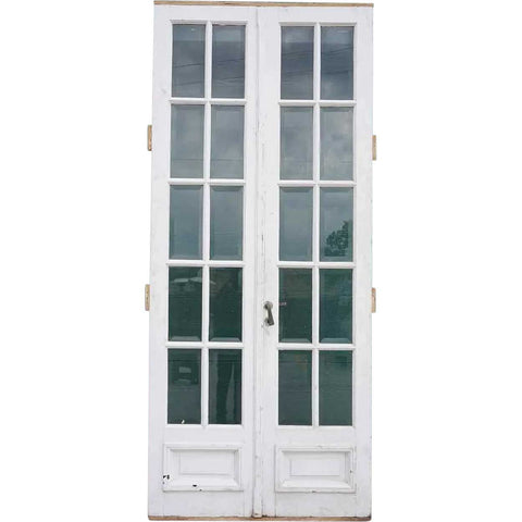 Argentine Painted Mahogany and Beveled Glass Pane Interior French Double Door