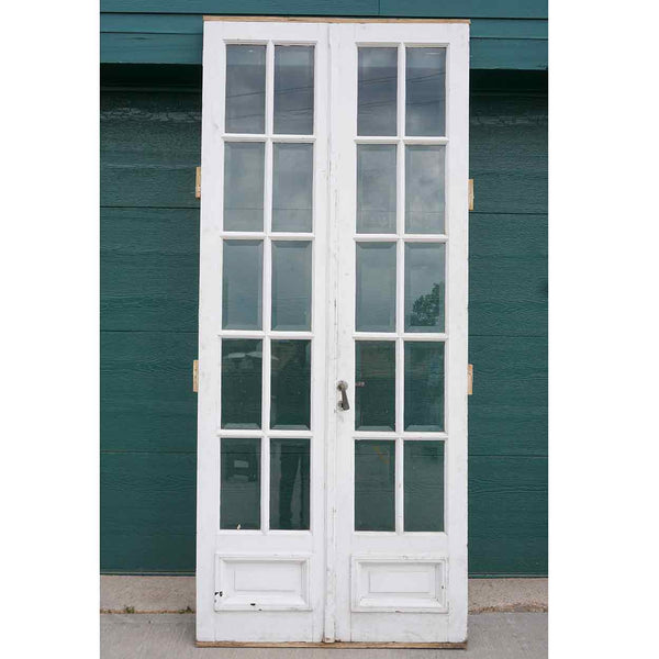 Argentine Painted Mahogany and Beveled Glass Pane Interior French Double Door