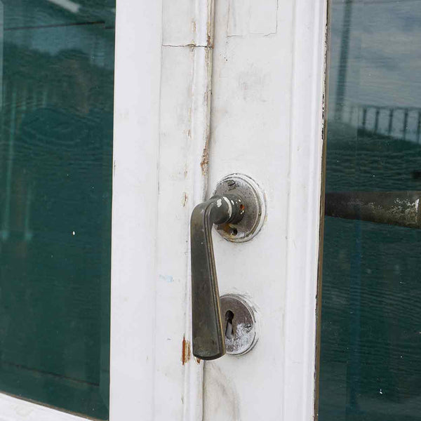 Argentine Painted Mahogany and Beveled Glass Pane Interior French Double Door