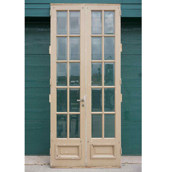 Argentine Painted Mahogany and Beveled Glass Pane Interior French Double Door