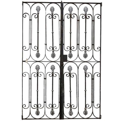 French Wrought Iron and Zinc Double Door Garden Gate