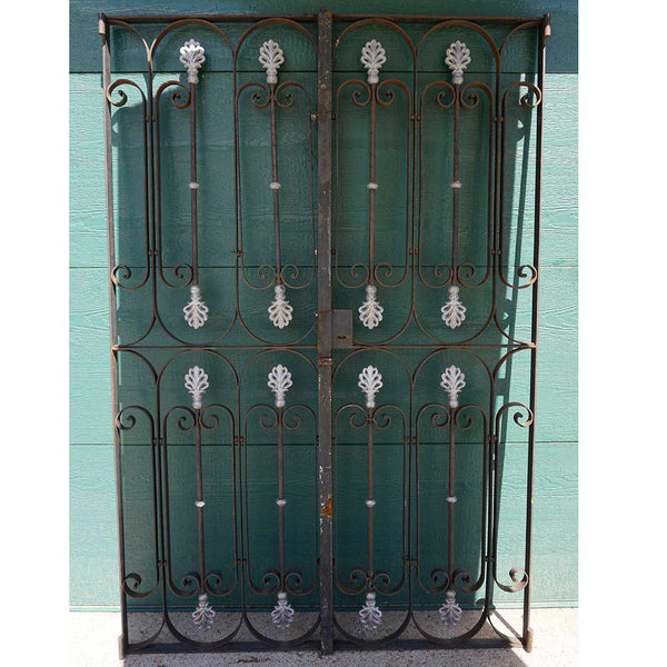 French Wrought Iron and Zinc Double Door Garden Gate