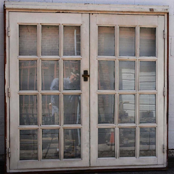 Argentine Painted Mahogany Glass Pane Double Casement Window