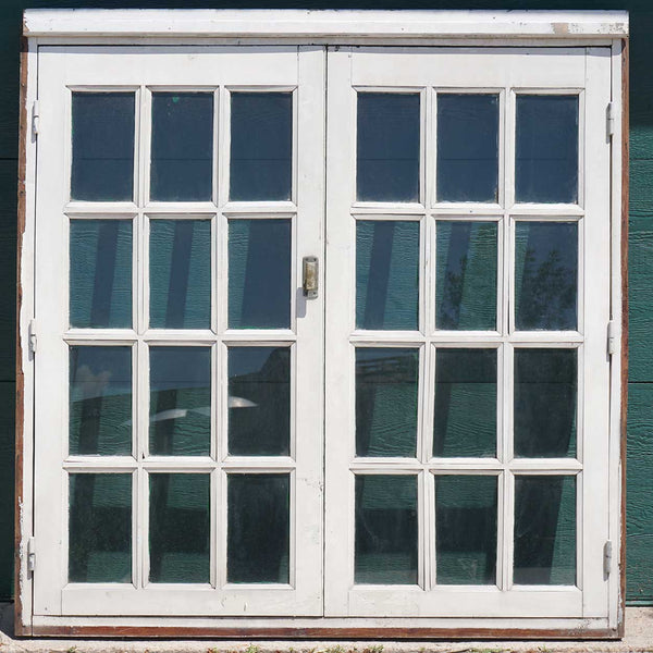 Argentine Painted Mahogany Glass Pane Double Casement Window