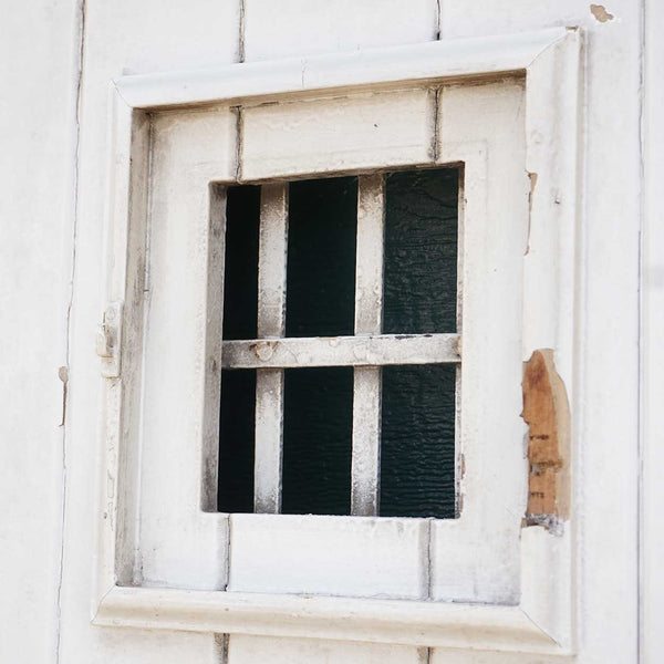 Spanish Style White Painted Pine and Iron Single Door