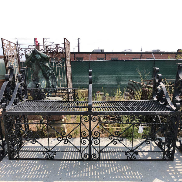 Complete Long American Beaux Arts Acacia Hotel Wrought Iron Balcony