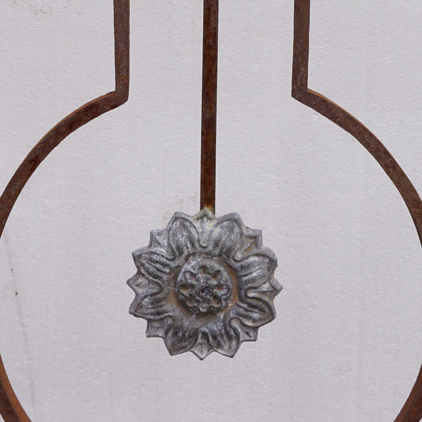 Small Spanish Art Nouveau Wrought Iron and Zinc Balcony Railing