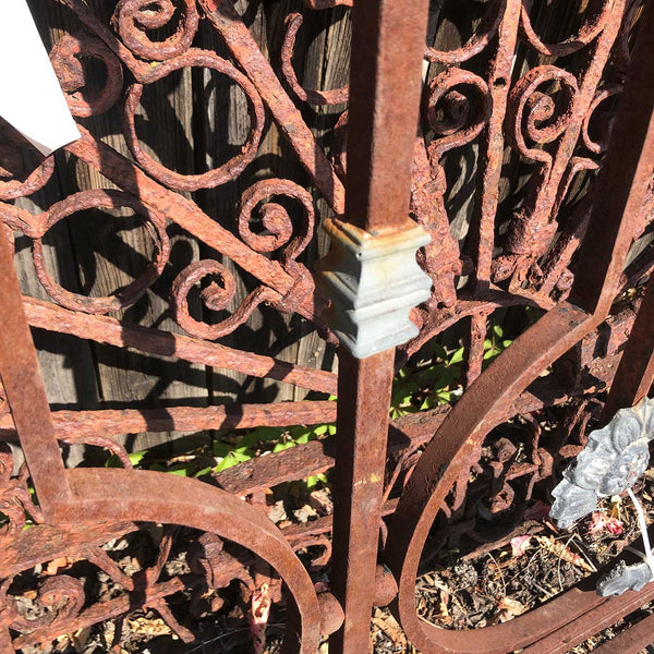 Small Spanish Art Nouveau Wrought Iron and Zinc Balcony Railing