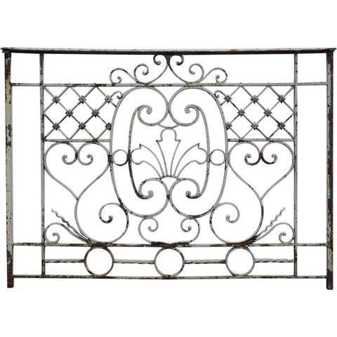 Small French Beaux-Arts Painted Wrought Iron Balcony Railing