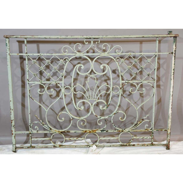 Small French Beaux-Arts Painted Wrought Iron Balcony Railing