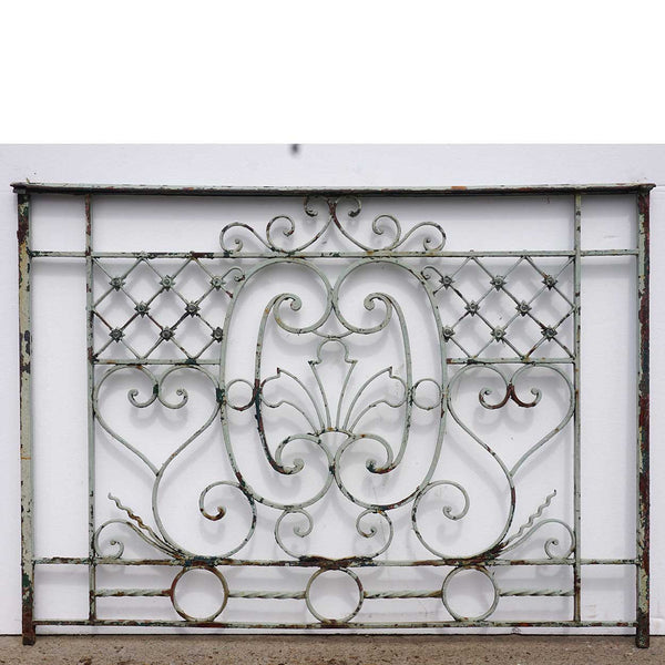 Small French Beaux-Arts Painted Wrought Iron Balcony Railing