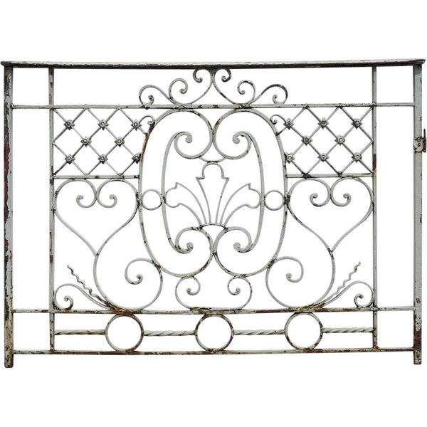 Small French Beaux-Arts Painted Wrought Iron Balcony