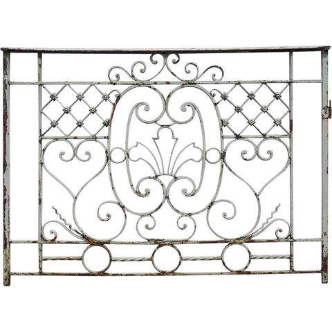 Small French Beaux-Arts Painted Wrought Iron Balcony