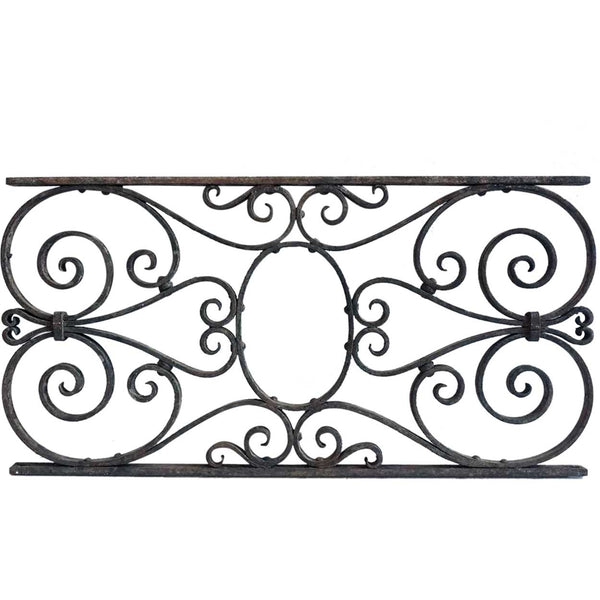 French Beaux Arts Wrought Iron Architectural Grille Panel