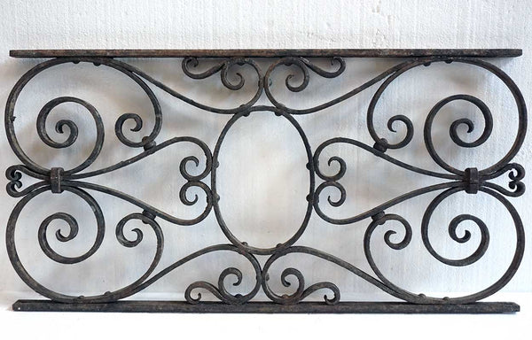 French Beaux Arts Wrought Iron Architectural Grille Panel