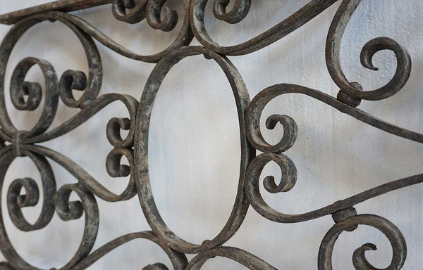 French Beaux Arts Wrought Iron Architectural Grille Panel