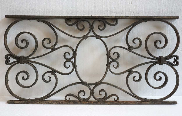 French Beaux Arts Wrought Iron Architectural Grille Panel